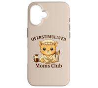 Overstimulated Moms Club Cute Cat Coffee n Tea Lover Case for iPhone 16