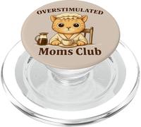 Overstimulated Moms Club Cute Cat Coffee n Tea Lover PopSockets PopGrip for MagSafe