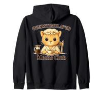 Overstimulated Moms Club Cute Cat Coffee n Tea Lover Zip Hoodie
