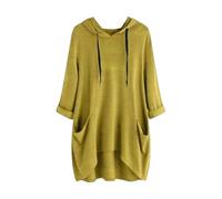 Overstock Items Clearance Hoodies for Women UK Loose Lightweight Tunic Hooded Sweatshirts Oversized Long Pullover Tops with Pockets Plain Casual Longline Sweaters Jumper My Orders Yellow