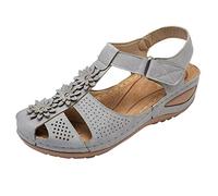 Overstock Orthopedic Shoes for Women,Adjustable Hook and Loop Walking Shoes,Lightweight Running Trainers,Vintage Flowe Overstock Grey