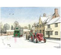 Overtaking Farmer John’s Tractor and Trailer Open Happy Christmas Card