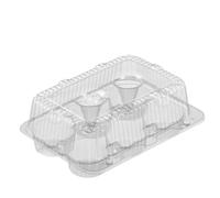 Overtax 10 Pack Clear Cupcake Boxes - Holds 6 Standard Cupcakes - Plastic Muffin Containers with Lids - Stackable, Durable Cupcake Carrier for Repeated Use