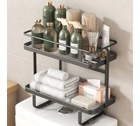 OverTheToilet Storage Shelf 2Tier Bathroom Orga SpaceSaving Design NoDrill Installation for Efficient Use Above Toilet