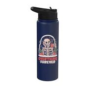 Overthink Forever Skeleton Overthinker Funny Art EduEly Stainless Steel Insulated Water Bottle