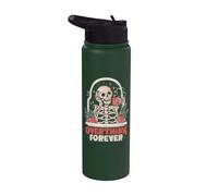 Overthink Forever Skeleton Overthinker Funny Art EduEly Stainless Steel Insulated Water Bottle