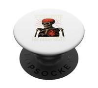 Overthinker Overfeeler Skeleton Burning Brain Beating Heart PopSockets Adhesive PopGrip