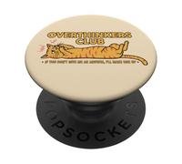 Overthinkers Club Anxious Cat Funny Humor PopSockets Adhesive PopGrip