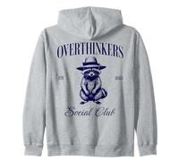 Overthinkers Social Club Overthinking Anxiety Zip Hoodie