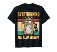 Overthinking And Also Grumpy - Mood Racoon - Vintage T-Shirt