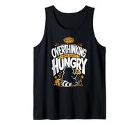 Overthinking and Also Hungry Raccoon Pizza Lover Tank Top