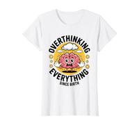 Overthinking Anxiety Worrying Introvert Shy Overthink Value Graphic T-Shirt, Women, White, L