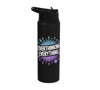 Overthinking Everything ADHD Anxiety Relatable Humor Stainless Steel Insulated Water Bottle