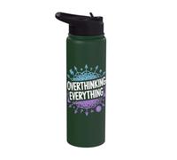 Overthinking Everything ADHD Anxiety Relatable Humor Stainless Steel Insulated Water Bottle