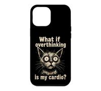 Overthinking Is My Cardio Funny Anxious Cat Humor Anxiety Case for iPhone 12 Pro Max