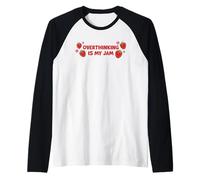 Overthinking is My Jam Mental Health Awareness Strawberry Raglan Baseball Tee
