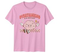 Overthinking is My Superpower Brain Saying Quirky Graphic Tee Mens Womens Unisex T-Shirt Funny Quote Design M Light Pink