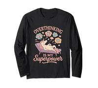 Overthinking is My Superpower Pastel Unicorn Funny Long Sleeve T-Shirt