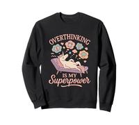 Overthinking Is My Superpower Pastel Unicorn Funny Sweatshirt