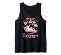 Overthinking is My Superpower Pastel Unicorn Funny Tank Top