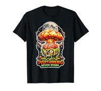 Overthinking Never Stops Exploding Brain Value Graphic T-Shirt, Men, Black, M