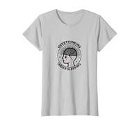 Overthinking Under-Sleeping Mental Health Awareness T-Shirt, Women, Silver, XS