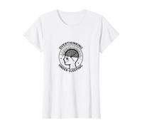 Overthinking Under-Sleeping Mental Health Awareness T-Shirt, Women, White, 3XL