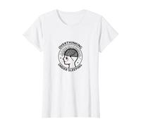 Overthinking Under-Sleeping Mental Health Awareness T-Shirt, Women, White, XL