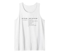 Overthinking Up to Me Not Up to Me Calm Mindset Checklist Tank Top