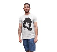 Overtone T-shirts Diego Maradona Argentina Football Legend White T-Shirt in Che Guevara Style