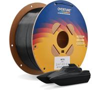 OVERTURE 2KG Bundle PETG Filament 1.75mm, High Speed Printing 3D Printer Filament, Black 2kg-Pack PETG 1kg (2.2lbs) Cardboard Spool- Neatly Wound, Accuracy +/- 0.02mm, Fit Most FDM Printers