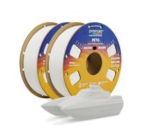 OVERTURE 2KG Bundle PETG Filament 1.75mm, High Speed Printing 3D Printer Filament, White*2 PETG 1kg (2.2lbs) Cardboard Spool- Neatly Wound, Dimensional Accuracy +/- 0.02mm, Fit Most FDM Printers