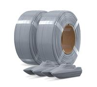 OVERTURE 2KG Bundle Refill PETG 3D Printer Filament, 2 Pack GHT Grey PETG Filament 1.75mm 1kg, High Speed Refilament for Bambu Lab Reusable Spool, Accuracy +/- 0.02 mm, Fit Most FDM 3D Printers