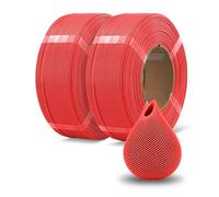 OVERTURE 2KG Bundle Refill PLA 3D Printer Filament, 2 Pack Red PLA Filamemt 1.75mm 1kg, High Speed Refilament for Bambu Lab Reusable Spool, Accuracy +/- 0.02 mm, Fit Most FDM 3D Printers