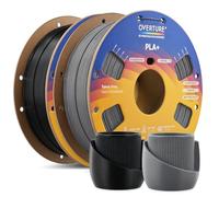 OVERTURE 2KG Bundle Upgraded PL 2.0 3D Printer Filament, High Speed PL Filament 1.75mm 1kg per Spool, Up to 300 mm/s, Stronger Bond & Superior Impact Resistance (Black+Space Grey)