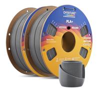 OVERTURE 2KG Bundle Upgraded PL 2.0 3D Printer Filament, High Speed PL Filament 1.75mm 1kg per Spool, Up to 300 mm/s, Stronger Bond & Superior Impact Resistance, Accuracy +/- 0.02mm (Space Grey*2)