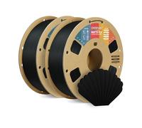 OVERTURE 2KG Matte PLA Filament 1.75mm Bundle, Matte Black*2 PLA 3D Printer Filament 1kg (2.2lbs) Cardboard Spool-Neatly Wound, Dimensional Accuracy +/- 0.02mm, Fit Most FDM Printers