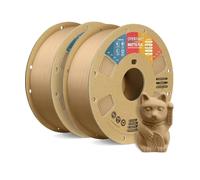 OVERTURE 2KG Matte PLA Filament 1.75mm Bundle, Matte Light Brown*2 PLA 3D Printer Filament 1kg (2.2lbs) Cardboard Spool-Neatly Wound, Dimensional Accuracy +/- 0.02mm, Fit Most FDM Printers