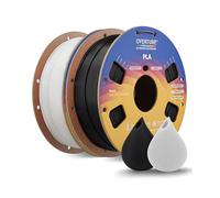 OVERTURE 2KG PLA Filament Bundle 1.75mm, High Speed 3D Printer Filament Bundle (2 Pack), Black*1+White*1 PLA on Cardboard Spool (2.2lbs) - Neatly Wound, Accuracy +/- 0.02mm, Fit Most FDM Printers