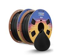 OVERTURE 2KG PLA Filament Bundle 1.75mm, High Speed 3D Printer Filament Bundle (2 Pack), Black*2 PLA on Cardboard Spool (2.2lbs) - Neatly Wound, Accuracy +/- 0.02mm, Fit Most FDM Printers