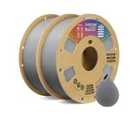OVERTURE 2KG PLA Filament Bundle 1.75mm, High Speed 3D Printer Filament Bundle (2 Pack), Light Gray*2 PLA on Cardboard Spool (2.2lbs) - Neatly Wound, Accuracy +/- 0.02mm, Fit Most FDM Printers