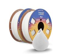 OVERTURE 2KG PLA Filament Bundle 1.75mm, High Speed 3D Printer Filament Bundle (2 Pack), White*2 PLA on Cardboard Spool (2.2lbs) - Neatly Wound, Accuracy +/- 0.02mm, Fit Most FDM Printers