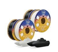 OVERTURE 4KG Bundle PETG Filament 1.75mm, High Speed Printing 3D Printer Filament, Black*2+White*2 PETG 1kg (2.2lbs) Cardboard Spool- Neatly Wound, Accuracy +/- 0.02mm, Fit Most FDM Printers