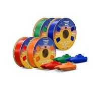 OVERTURE 4KG Bundle PETG Filament 1.75mm, High Speed Printing 3D Printer Filament, Red+Orange+Green+Blue PETG 1kg (2.2lbs) Cardboard Spool- Neatly Wound, Accuracy +/- 0.02mm, Fit Most FDM Printers