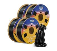 OVERTURE 4KG Bundle Rapid PETG 3D Printer Filament 1.75mm, Black*4