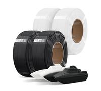 OVERTURE 4KG Bundle Refill PETG 3D Printer Filament, 2 Pack Black+2 Pack White PETG Filament 1.75mm 1kg per Spool, High Speed Refilament for Bambu Lab Reusable Spool, Accuracy +/- 0.02 mm
