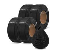 OVERTURE 4KG Bundle Refill PLA 3D Printer Filament, 4 Pack Black PLA Filamemt 1.75mm 1kg per Spool, High Speed Refilament for Bambu Lab Reusable Spool, Accuracy +/- 0.02 mm, Fit Most FDM 3D Printers