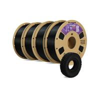OVERTURE 4KG Bundle TPU 3D Printer Filament, Flexible 95A TPU Filament 1.75mm (Black*4)