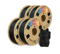 OVERTURE 4KG Matte PLA Filament 1.75mm Bundle, Matte Black*4 PLA 3D Printer Filament 1kg (2.2lbs) Cardboard Spool-Neatly Wound, Dimensional Accuracy +/- 0.02mm, Fit Most FDM Printers