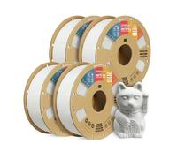 OVERTURE 4KG Matte PLA Filament 1.75mm Bundle, Matte White*4 PLA 3D Printer Filament 1kg (2.2lbs) Cardboard Spool-Neatly Wound, Dimensional Accuracy +/- 0.02mm, Fit Most FDM Printers